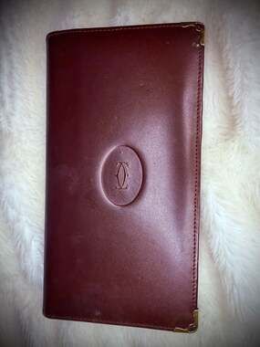 Vintage Cartier Paris Must de Cartier Bordeaux Leather Long Wallet
